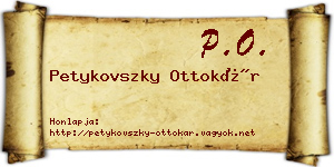 Petykovszky Ottokár névjegykártya